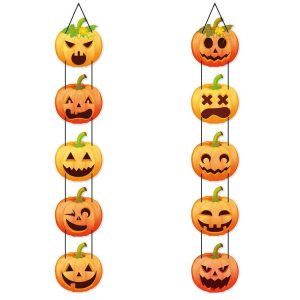 1pair Halloween Party Door Pumpkin Hanging Decoration Door Decoration Supplies (L-00329)