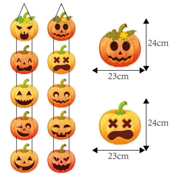 1pair Halloween Party Door Pumpkin Hanging Decoration Door Decoration Supplies (L-00329) - Image 6