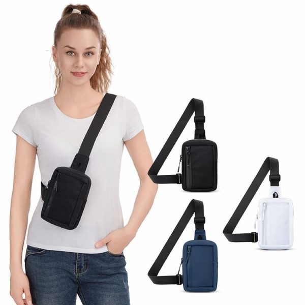 Outdoor Sports Chest Pack Men And Women Crossbody Cell Phone Bag (Black) - Image 2