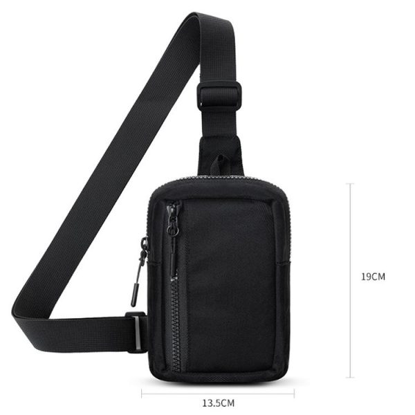 Outdoor Sports Chest Pack Men And Women Crossbody Cell Phone Bag (Black) - Image 3