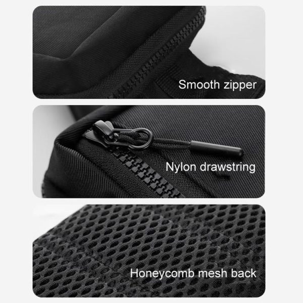 Outdoor Sports Chest Pack Men And Women Crossbody Cell Phone Bag (Black) - Image 8