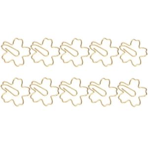 10pcs / Box Sakura Metal Special-shaped Paper Clips File Classification And Storage Paper Clips (Gold)