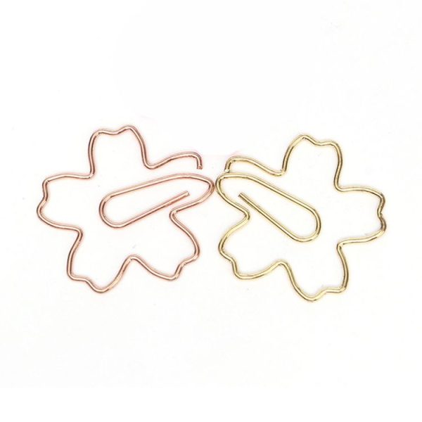 10pcs / Box Sakura Metal Special-shaped Paper Clips File Classification And Storage Paper Clips (Gold) - Image 2