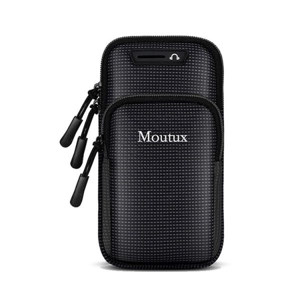 Moutux Outdoor Running Cell Phone Arm Bag Unisex Waterproof Sport Armband (Black)
