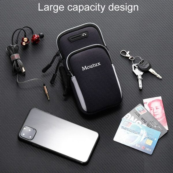 Moutux Outdoor Running Cell Phone Arm Bag Unisex Waterproof Sport Armband (Black) - Image 9