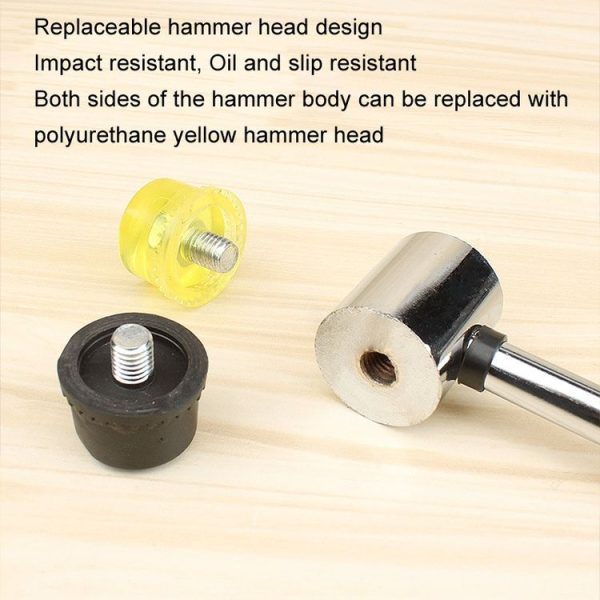 25mm No Bounce Mounting Hammer Handmade DIY Double Face Tap Rubber Hammer - Image 3