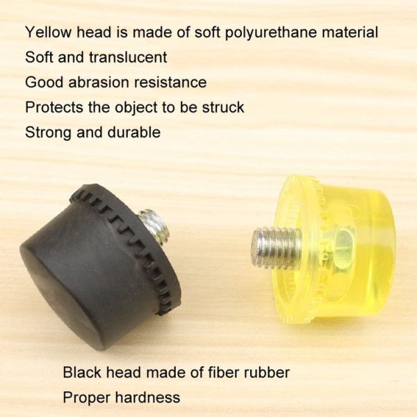 25mm No Bounce Mounting Hammer Handmade DIY Double Face Tap Rubber Hammer - Image 8