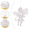 4pcs / Pack Acrylic Angel Christmas Tree Ornaments Christmas Decorations Pendants (Transparent) - Image 4