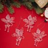4pcs / Pack Acrylic Angel Christmas Tree Ornaments Christmas Decorations Pendants (Transparent) - Image 5