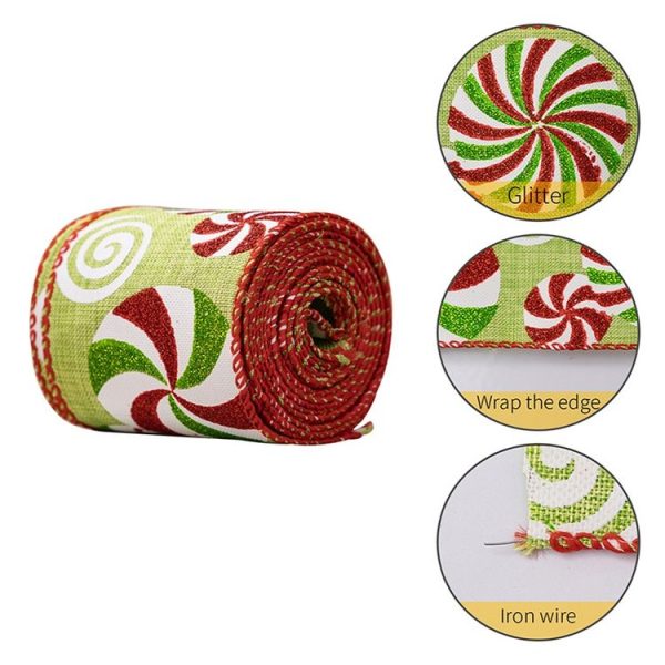 DIY Bow Christmas Decorations Colorful Printed Gift Wrapping Ribbon (A Model) - Image 4