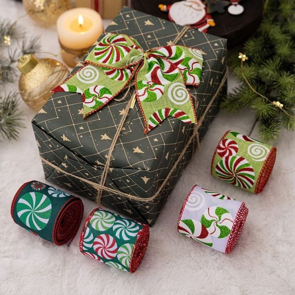 DIY Bow Christmas Decorations Colorful Printed Gift Wrapping Ribbon (A Model) - Image 7