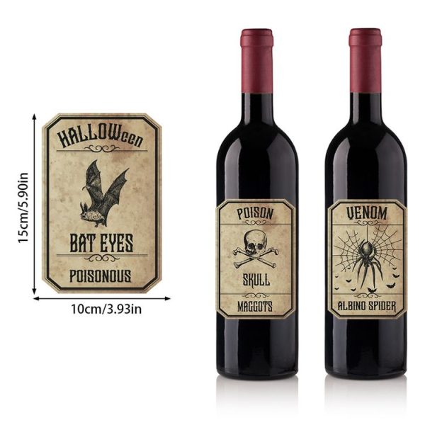 8pcs / Set Halloween Wine Labels Stickers Party Supplies Funny Wine Gift - Image 3