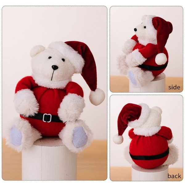 Plush Bear Doll Christmas Ornaments Cute Doll Decorations Christmas Children Gifts (Sitting Posture) - Image 4