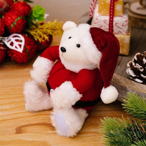 Plush Bear Doll Christmas Ornaments Cute Doll Decorations Christmas Children Gifts (Sitting Posture) - Image 5