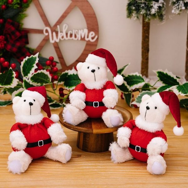 Plush Bear Doll Christmas Ornaments Cute Doll Decorations Christmas Children Gifts (Sitting Posture) - Image 7