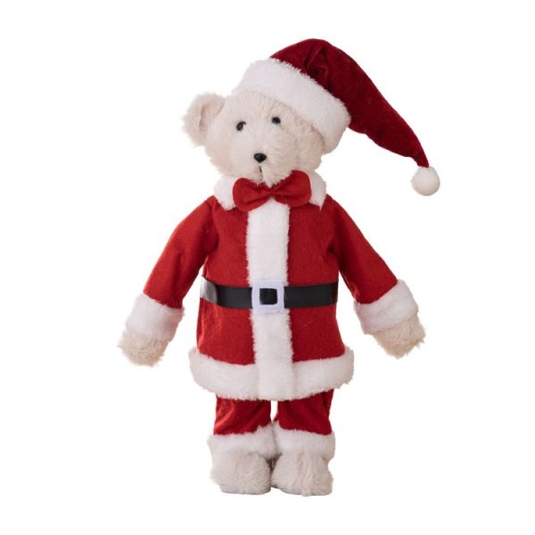 Plush Bear Doll Christmas Ornaments Children Christmas Gift Dolls (Standing Posture)