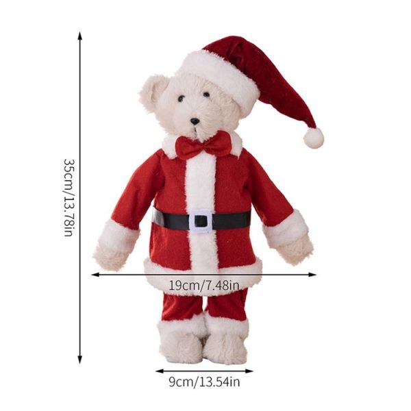 Plush Bear Doll Christmas Ornaments Children Christmas Gift Dolls (Standing Posture) - Image 2
