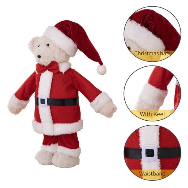 Plush Bear Doll Christmas Ornaments Children Christmas Gift Dolls (Standing Posture) - Image 3