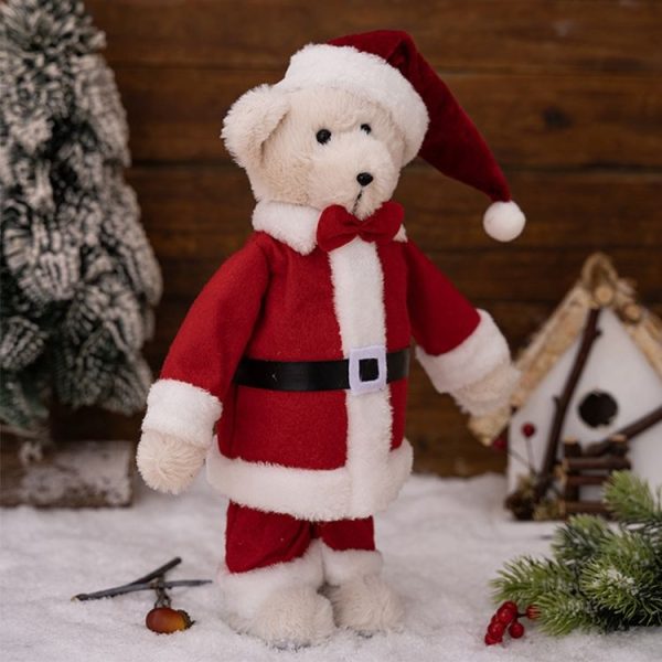 Plush Bear Doll Christmas Ornaments Children Christmas Gift Dolls (Standing Posture) - Image 5