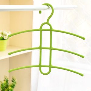 3-layer Non-slip Clothes Rack Fishbone Multifunctional Storage Clothes Hanger (Green)