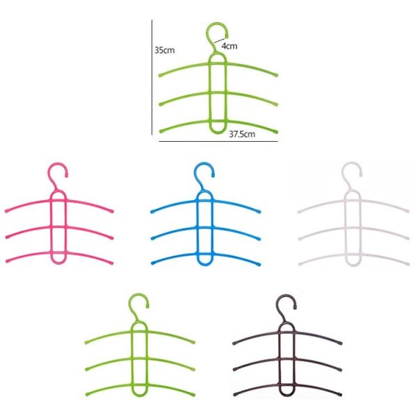 3-layer Non-slip Clothes Rack Fishbone Multifunctional Storage Clothes Hanger (Green) - Image 3