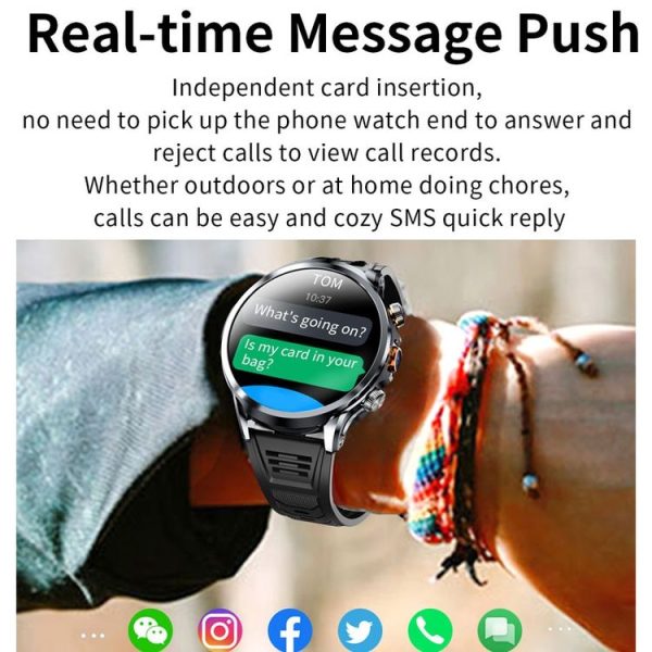 H18 Ultra-Thin Round Ball Screen 1.95 Inch Plug-In Phone Smart Watch 32G (Black) - Image 11