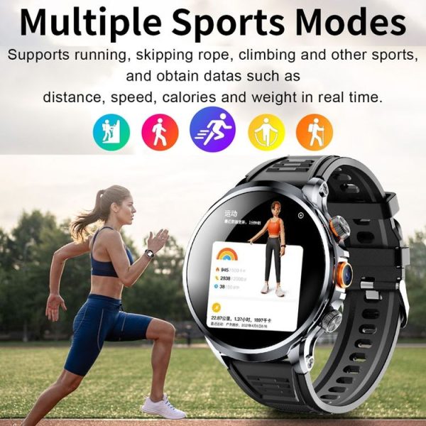 H18 Ultra-Thin Round Ball Screen 1.95 Inch Plug-In Phone Smart Watch 32G (Black) - Image 22
