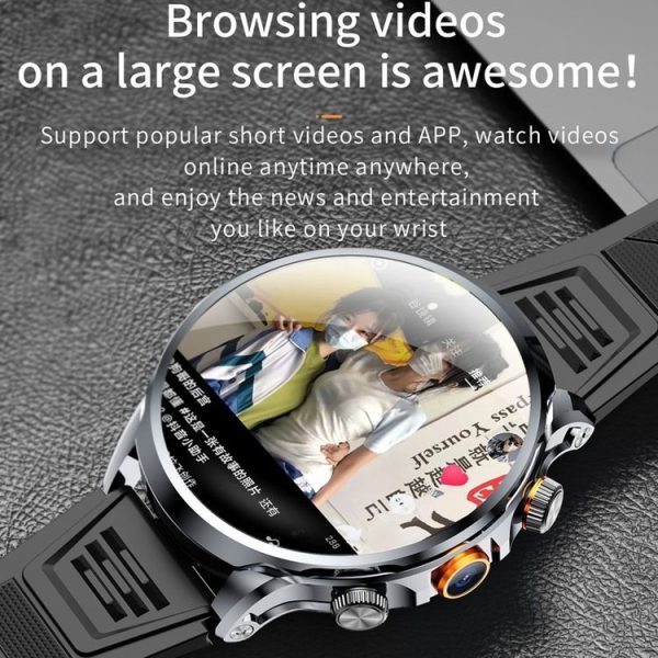 H18 Ultra-Thin Round Ball Screen 1.95 Inch Plug-In Phone Smart Watch 32G (Black) - Image 4