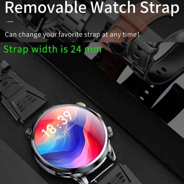 H18 Ultra-Thin Round Ball Screen 1.95 Inch Plug-In Phone Smart Watch 32G (Black) - Image 5