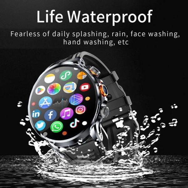 H18 Ultra-Thin Round Ball Screen 1.95 Inch Plug-In Phone Smart Watch 32G (Black) - Image 6