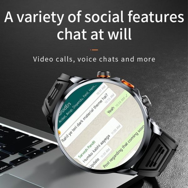H18 Ultra-Thin Round Ball Screen 1.95 Inch Plug-In Phone Smart Watch 32G (Black) - Image 8
