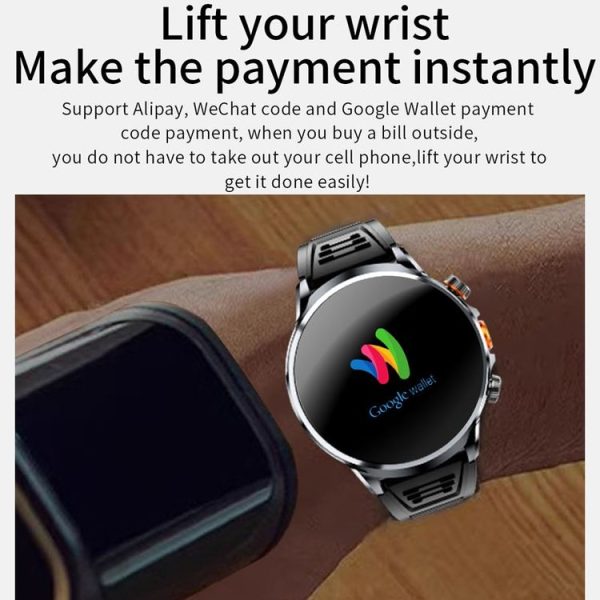 H18 Ultra-Thin Round Ball Screen 1.95 Inch Plug-In Phone Smart Watch 32G (Black) - Image 9