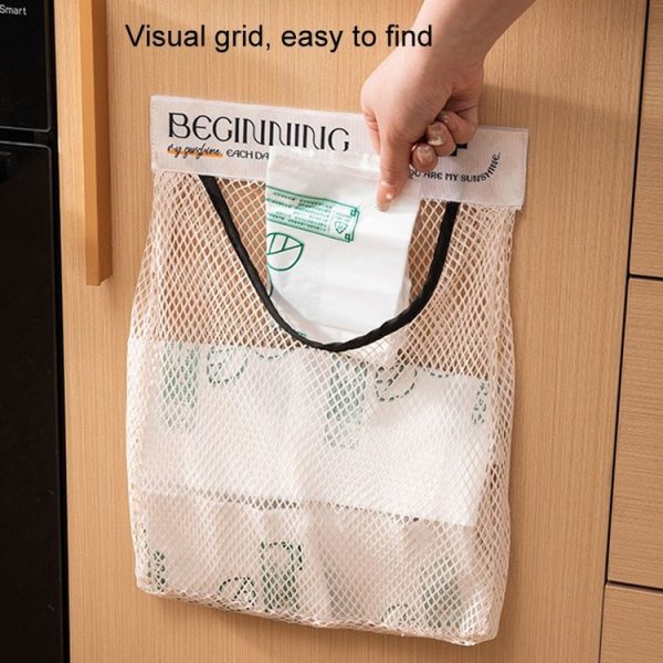 Kitchen Stick Storage Bag Breathable Large Capacity Sundry Hanging Bag Garbage Pouch (White) - Image 10