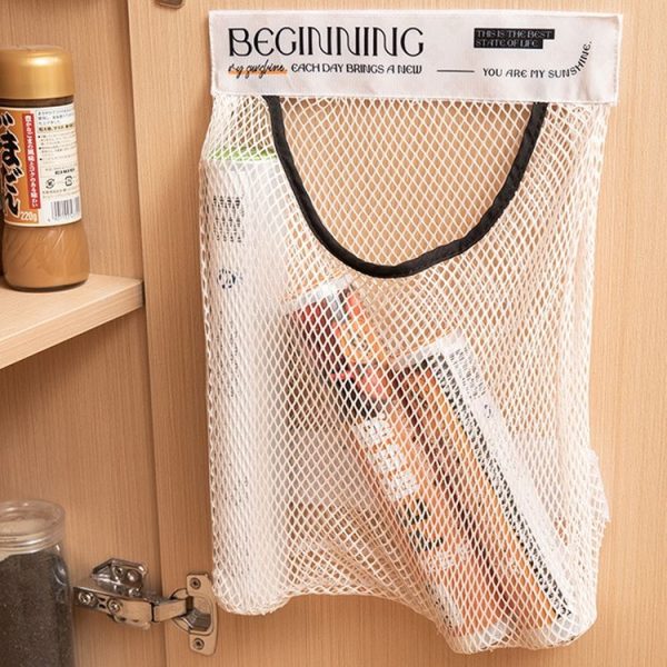 Kitchen Stick Storage Bag Breathable Large Capacity Sundry Hanging Bag Garbage Pouch (White) - Image 11