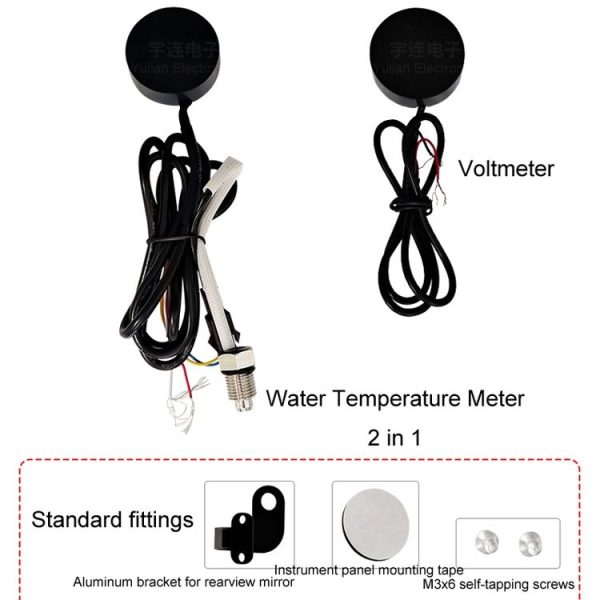 Morfayer Motorcycle Dual Display Intelligent Alarm Power Meter, Model: Voltmeter (Random Color Delivery) - Image 2