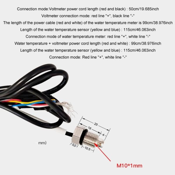 Morfayer Motorcycle Dual Display Intelligent Alarm Power Meter, Model: Voltmeter (Random Color Delivery) - Image 4