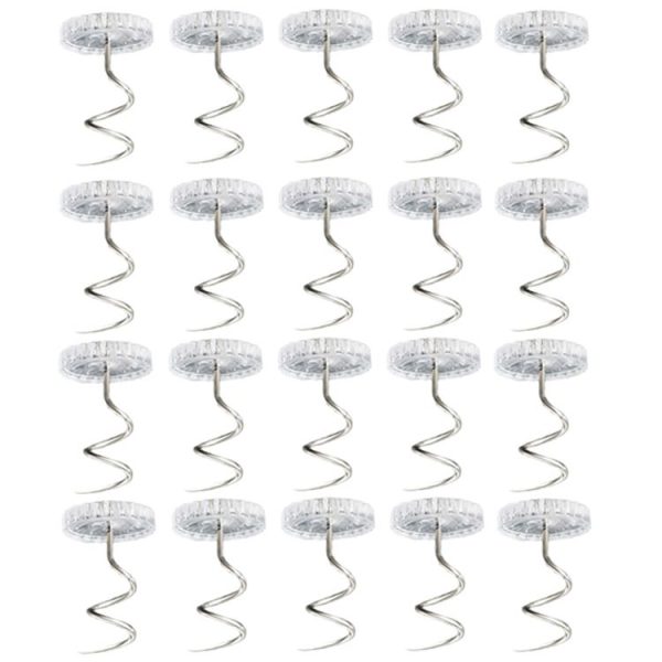 20pcs / Box Twist Nails Transparent Spiral Nails Sofa Cushion Bed Sheet Skirt Fixer (Round)