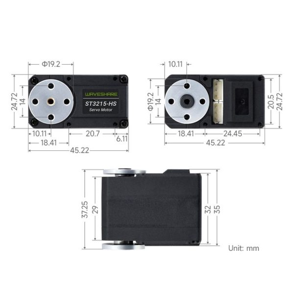 Waveshare 25127 20kg.Cm 106PRM High Speed Bus Servo Motor (ST3215-HS) - Image 4
