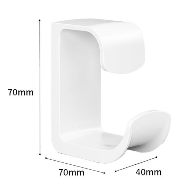 2pcs Bathroom Shelf No-Punch Washbasin Hook Kitchen Wall Mounted Storage Rack (White) - Image 3