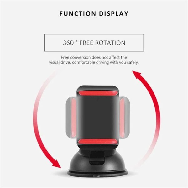 Navigation Car Holder Dashboard Desktop Suction Cup Mobile Phone Holder (Black Red) - Image 4