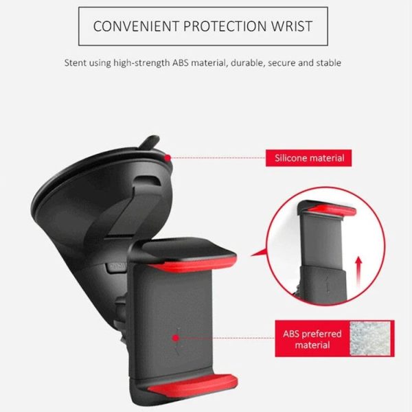 Navigation Car Holder Dashboard Desktop Suction Cup Mobile Phone Holder (Black Red) - Image 7