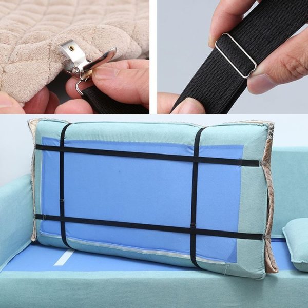 4pcs Sofa Fixer Fabric Sofa Cushion Fixing Strap Blanket Sheet Fastening Buckle, Color: Medium White - Image 7
