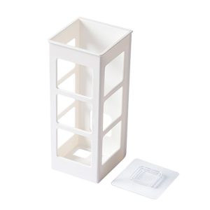 Curling Iron Storage Holder Wall Mounted Makeup Hairdressing Tool Organizer (White)