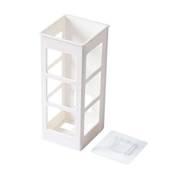 Curling Iron Storage Holder Wall Mounted Makeup Hairdressing Tool Organizer (White)