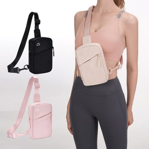 Outdoor Sports Chest Bag Lightweight Cell Phone Crossbody Packs (Black) - Image 2