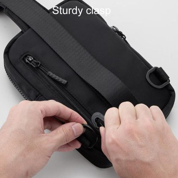 Outdoor Sports Chest Bag Lightweight Cell Phone Crossbody Packs (Black) - Image 8