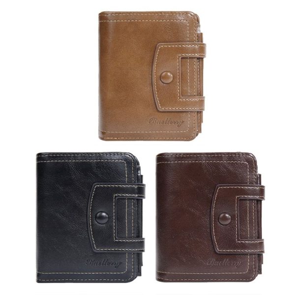 Baellerry D5112 RFID Anti-Theft Multi-Card Slot Buckle Tri-fold Zipper Short Wallet Coin Purse (Black) - Image 3