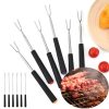 V-Shape Outdoor Portable Barbecue Fork Stainless Steel Barbecue Tool, Style: Regular Red - Image 2
