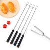 V-Shape Outdoor Portable Barbecue Fork Stainless Steel Barbecue Tool, Style: Regular Red - Image 5