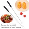 V-Shape Outdoor Portable Barbecue Fork Stainless Steel Barbecue Tool, Style: Regular Red - Image 6